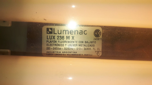 Artefacto Lumenac Louver 2x36w + 2tubos Fluorescentes 36w