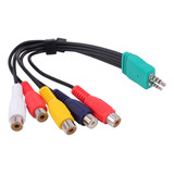 Cable Corto 3.5mm-2.5mm A 5 Rca Audio Y Video Av Flexible