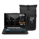 Laptop Asus Tuf Gaming Hn010w Ci5 8/512gb Rtx2050 + Mochila Color Graphite Black
