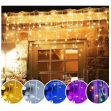 Pisca Pisca Natal Cascata 100 Leds 8 Funções Decoração 110v