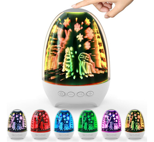 Led Altavoz Bluetooth Inalámbrico 7 Colores Lámpara De Escri