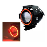 Par Faros Auxiliares Moto Exploradoras U7 Ojo Angel Led Rojo