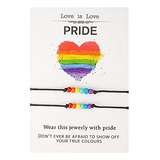 Bearjia 2 Piezas Pride Rainbow Bracelet Pareja Lgbt Rainbow 