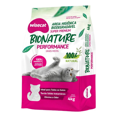 Areia De Mandioca Grãos Mistos Biodegradável Wisecat 4kg | MercadoLivre