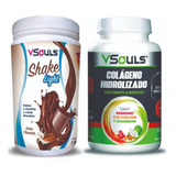 Vsouls Malteada Shake Light Chocolate Y Colageno Arandano 