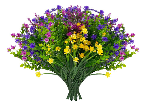 24 Flores Artificiales Para Exterior Plantas Sintéticas Resi