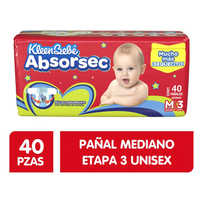 Pañales Kleenbebé Absorsec Etapa 3 Unisex 40 Piezas | MercadoLibre