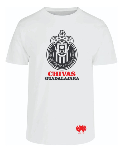 Playera Modelo Chivas Guadalajara Liga Mx Estampado En Vinil