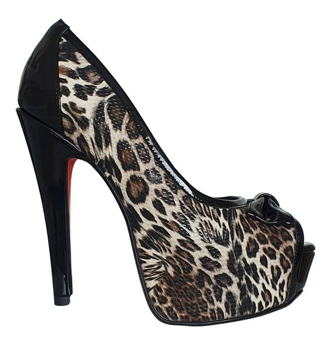 Zapatillas Rivera Plataforma Punta Descubierta Animal Print