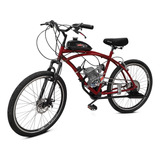 Bike Motorizada 80cc Aro 26 Moskito Coroa 44 Cor Vermelho