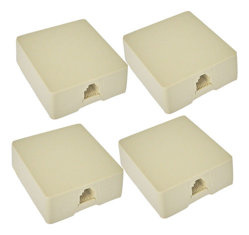 Caja Conector Roseta De Pared Telefonica Ficha Rj-11 Pack X4