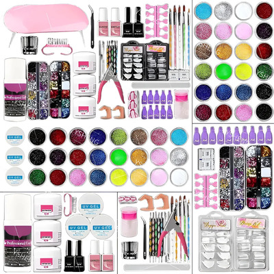 Kit Para Uñas Esmaltes Lampara Uv Kit Decoracion Uñas | Envío gratis