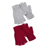 Satinior 2 Pares De Guantes De Invierno Unisex De Medio Dedo