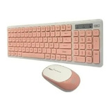 Combo Kit Teclado Y Mouse Inalambrico Gtc Cbg-017 Rosa