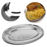 15 Travessa Servir Aço Inox 45cm Bandeja Porção Batata Peixe