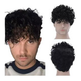 Perucas Perucas Masculinas Cabelo Curto Encaracolado