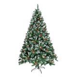 Arvore De Natal 240cm 1.312 Galhos Decorada Alpina Pinhas