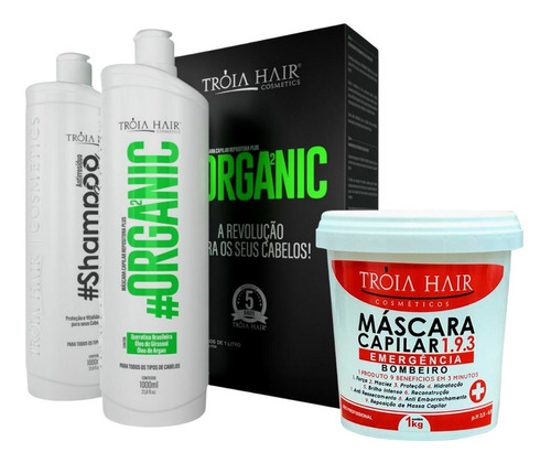 Semi Definitiva Lisorganic Tróia Hair S/ Formol + Máscara Hi