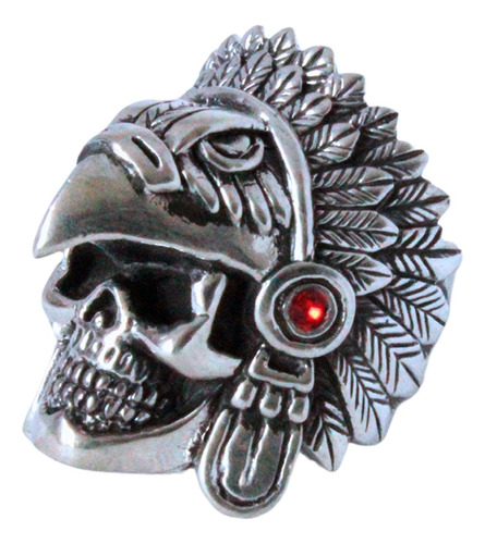 Anillo Guerrero Aguila Azteca Plata 925 Hombre Calavera