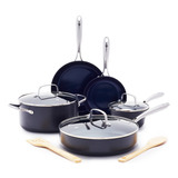 Blue Diamond Cookware - Juego De Ollas Y Sartenes De Cerám. Color Azul