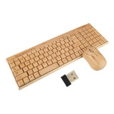 Ashata Ratón Y Teclado De Madera De Bambú, Teclado Ultra D