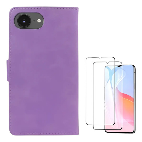 Funda Protector Diseño Cartera Para iPhone 16e Más 2 Micas