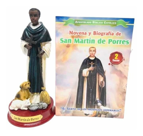 San Martín De Porres 13cm + Novena Bíblica