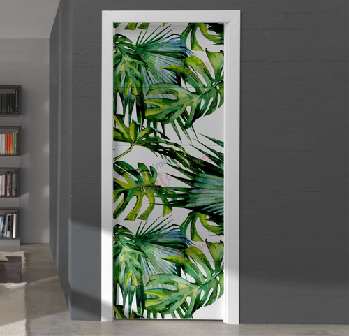 Vinilos Decorativos Para Puerta Tropical Peonias Nórdico