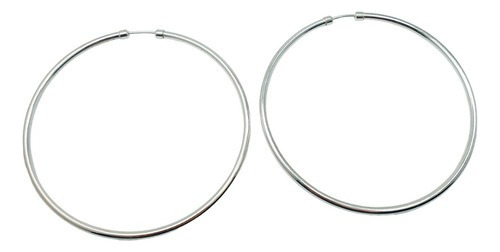 Aros Argolla Plata 925 Cubanos De 60 Mm Huecos Inflados 