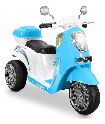 Motocicleta Eléctrica P/ Niños 3 Ruedas Kidzone Luces Sonido