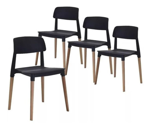 Sillas Comedor Milán Novara Base Madera Estructura Firme X4