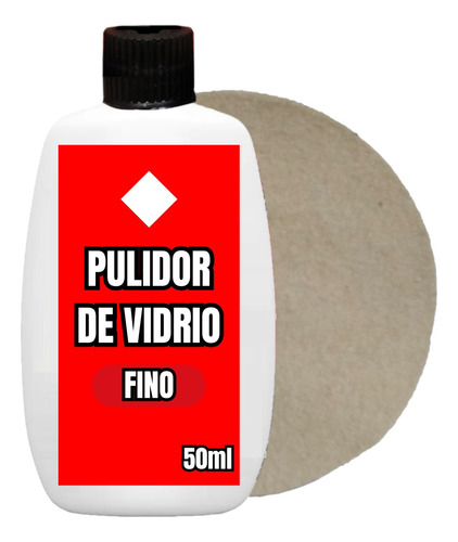 Pulidor Vidrio Oxido Cerio 50cc Fino + Pad Pulidora 5 Abrojo