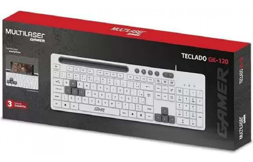 Teclado Gamer Gk120 Branco Com Apoio De Smartphone Tc264