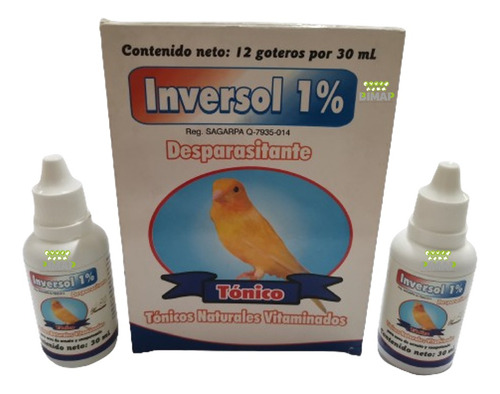 12 Tónico Inversol 1% Aves Canarios Pájaros