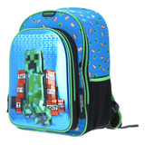 Mochila Minecraft Grande Laminada Chenson Primaria 3d