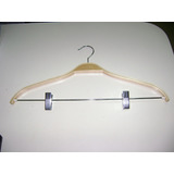 Original Percha Madera Con Broche Lustrada Barnizada