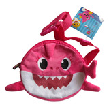 Cangurera Peluche Atmpacks 3020 De Niñas Color Rosa Color 7506372030216 Diseño De La Tela Baby Shark Tiburon