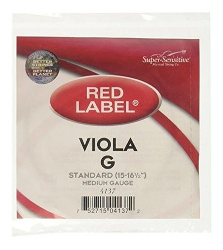 Super Sensible Etiqueta Roja 4137 Viola G String Standard