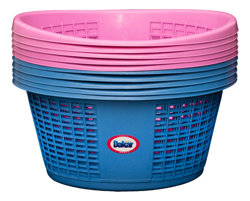 20 Cestas Rosa/azul De Plástico Para Cuarto De Lavado Dakar