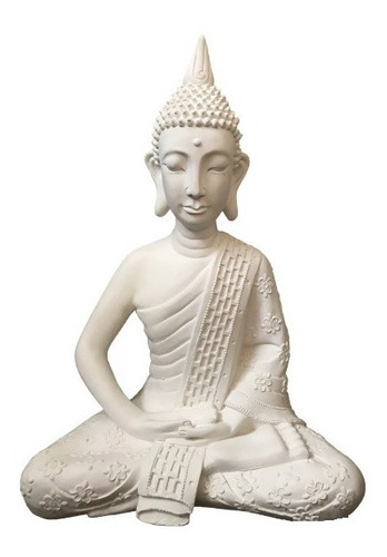 Imagem Buda 62cm Em Gesso Cru Estatua