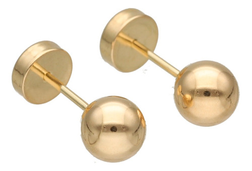 Aros Abridores De Oro 18k Ch Bolita 6mm Ch-716 C