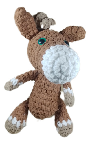 Amigurumi Caballo O Conejo De Apego, Lana Chenille, 20 Cm