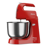 Batedeira Crome Base Inox Turbo Duo Mixer 4l Philco 220v Cor Vermelho Frequência 60hz