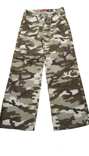 Pantalon Cargo Camuflado Suelto 