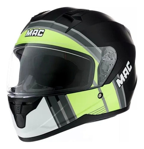 Casco Mac Bass Spoon Amarillo Gris Mate Solo En Mg Bikes