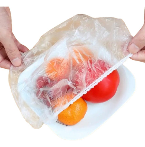 Envoltura De Plástico Para Alimentos Gorro Elastico 100pcs