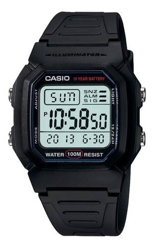Reloj Casio Digital Clásico Deportivo Color Negro Alarma 