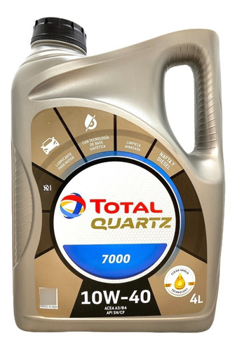 Aceite Total Quartz 7000 10w-40 Semi Sintetico 4lts Nafta O Diesel