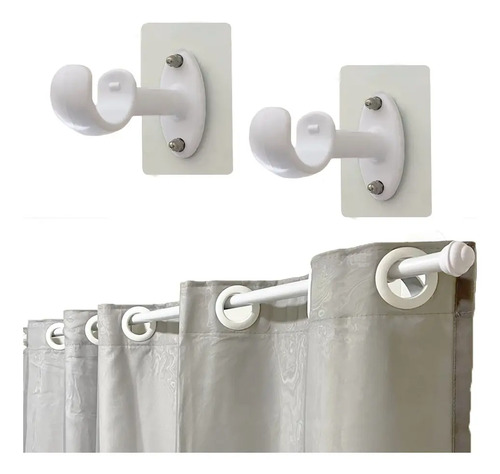 Suporte Cortina Adesivo Varão Até 28mm Exclusivo Par 2 Peças | MercadoLivre