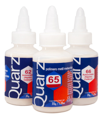 Acrílico Quarz 35gr Autocurable (rápido) 62 65 66 (3pz)